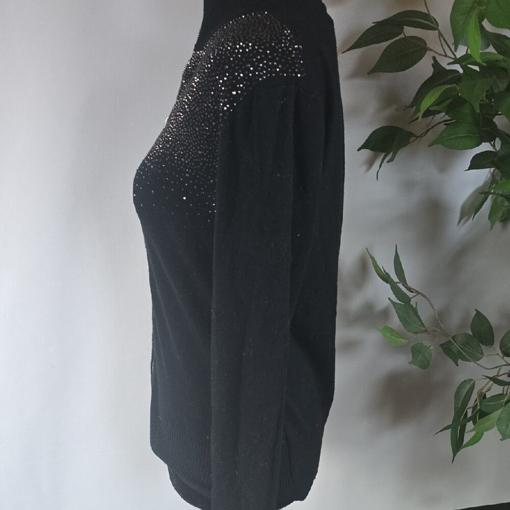 Lola Black Women's Sweater With Rhinstones - Picture 2 of 7